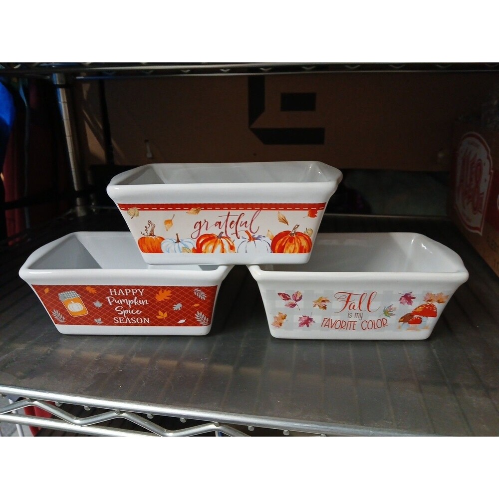 Royal Norfolk Harvest-Themed Mini Loaf Pan, 5-in. - Lot of 3
